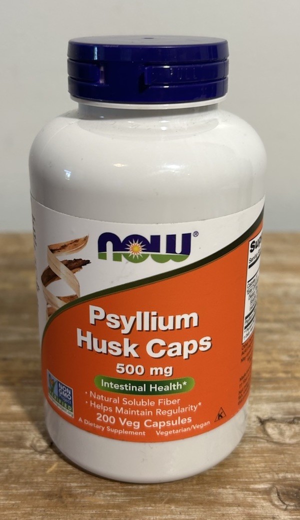 NOW Foods Psyllium Husk Caps 500 mg – 200 Veg Caps Exp 03/2030