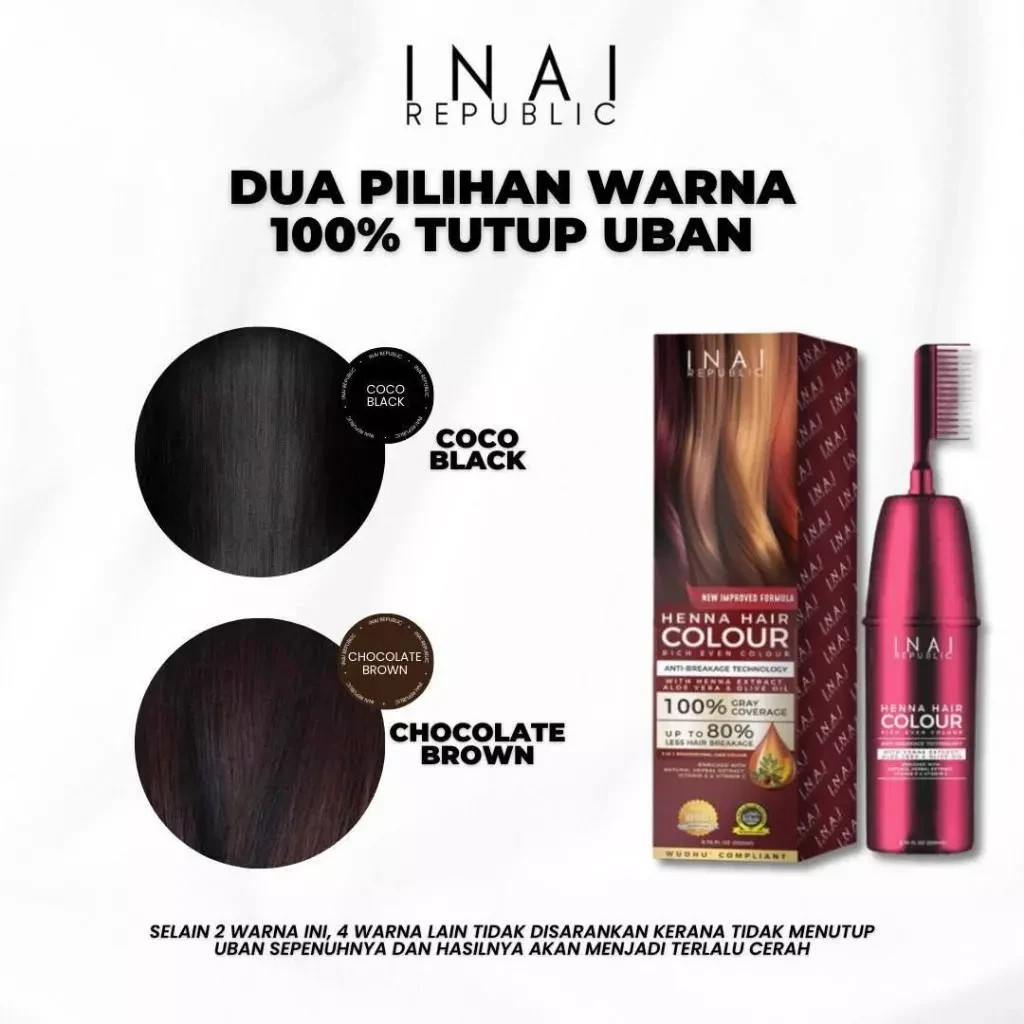 3X 200ml INAI REPUBLIC HENNA HAIR COLOUR SET FREE 2 HAIR MASK HALAL Malaysia