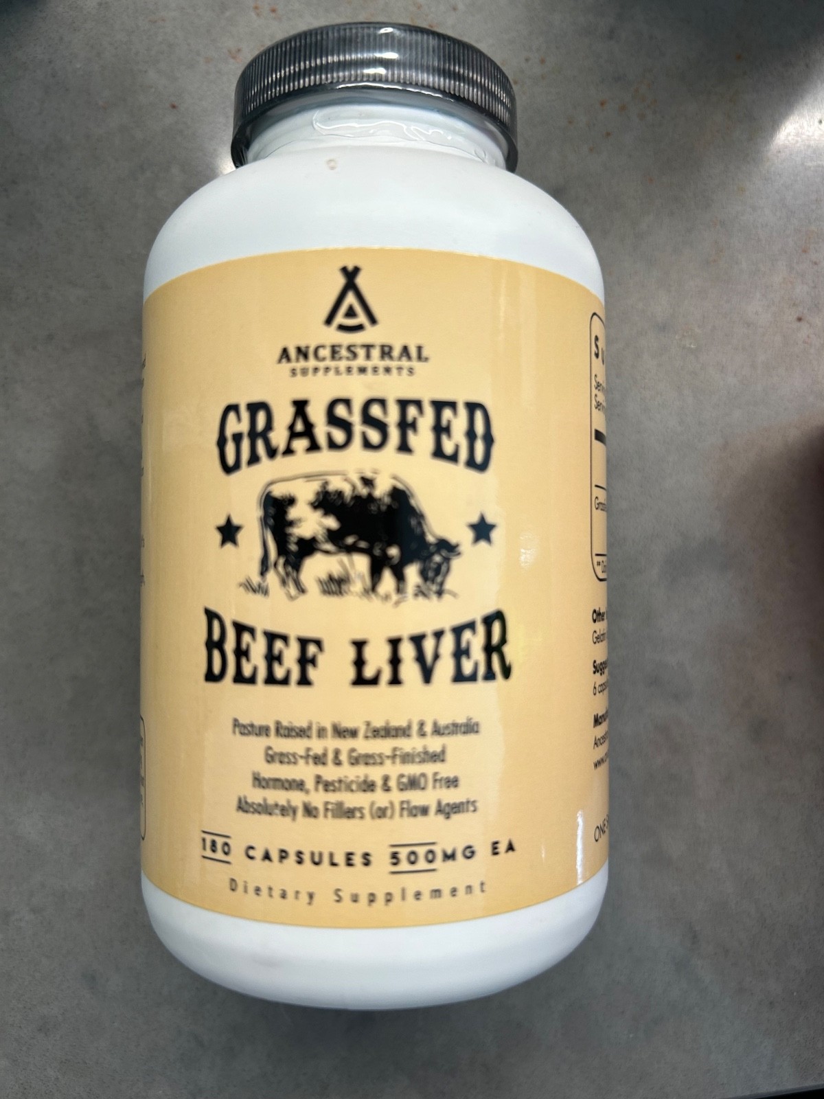 Ancestral Supplements Grassfed Beef Liver – 180 Capsules