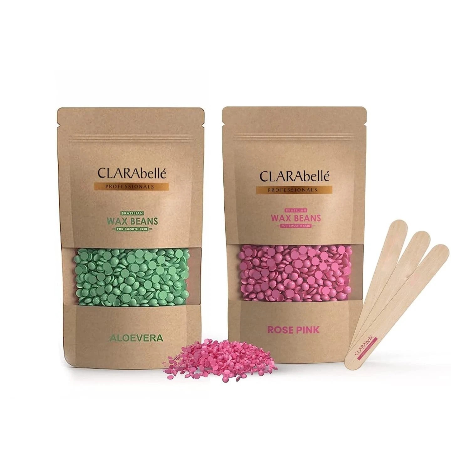 Unisex Brazilian Hard Wax Beans Aloe Vera & Rose Pink For Face Body Bikini 100g