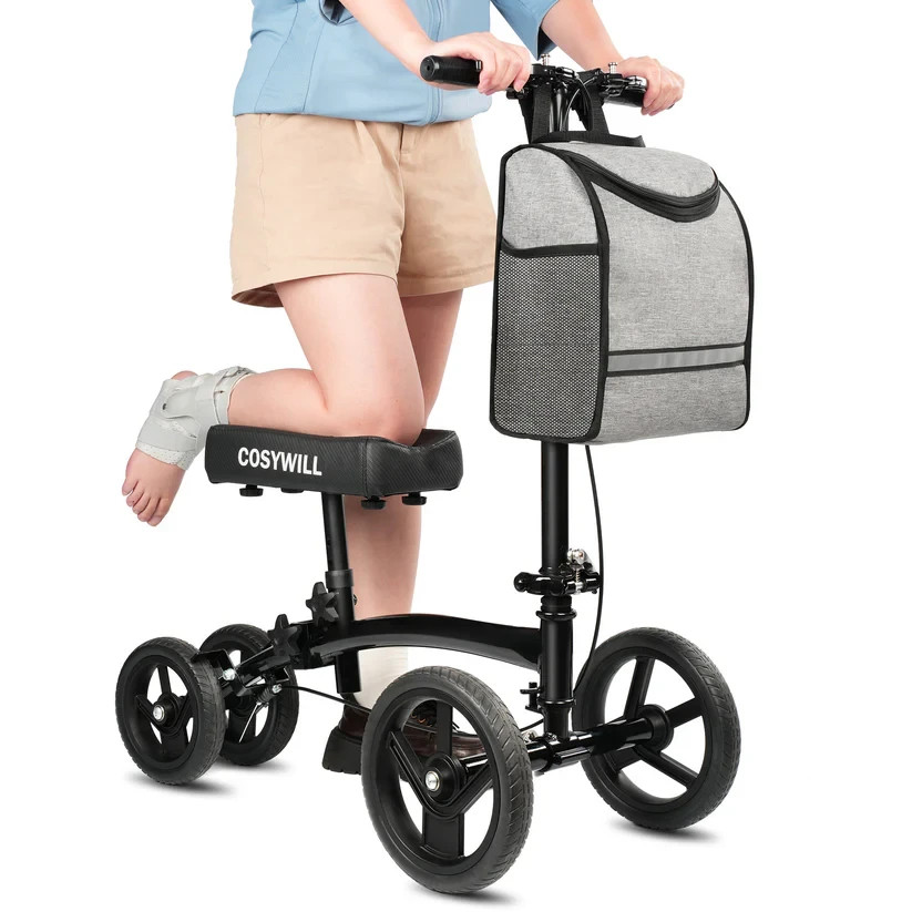 Cosywill Steerable Knee Scooter for Adults, Foldable w/ Dual Brake,