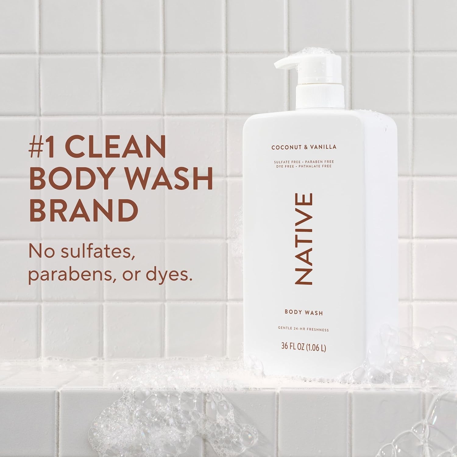 Native Body Wash Coconut & Vanilla Sulfate Free Body Wash 36 oz