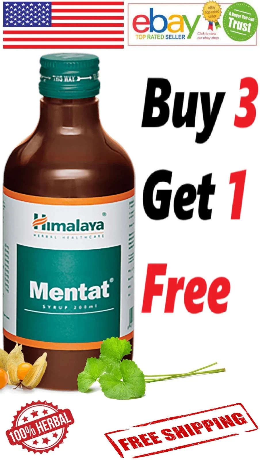 Himalaya Mentat Syrup 200ml. BUY 3 GET 1 FREE