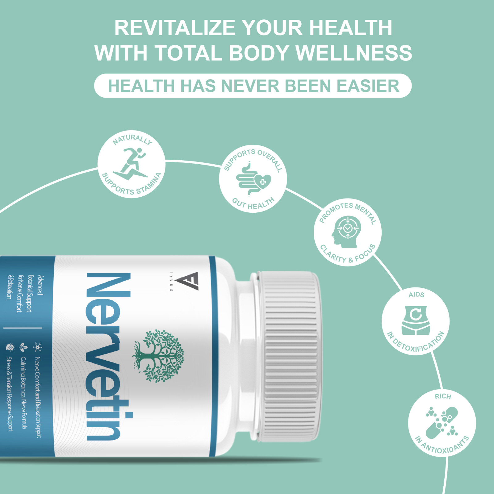 (5 Pack) Nervetin Nootropic Supplement, Nervetin Maximum Strength (300 Capsules)