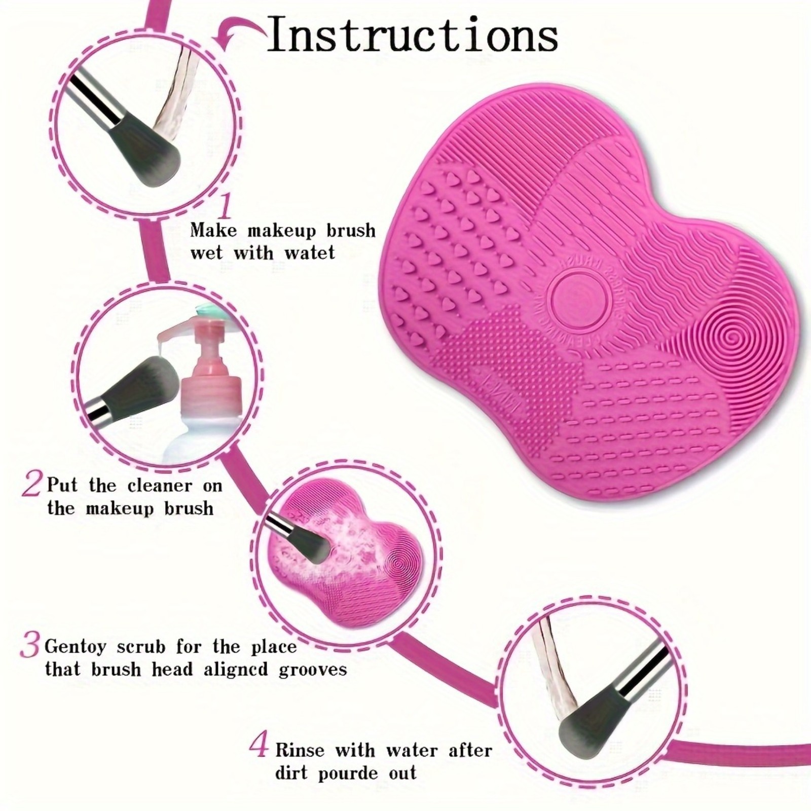 Silicone Brush Cleaner Makeup Brush Clean Pad Cleaning Mat Washing Scrubber
