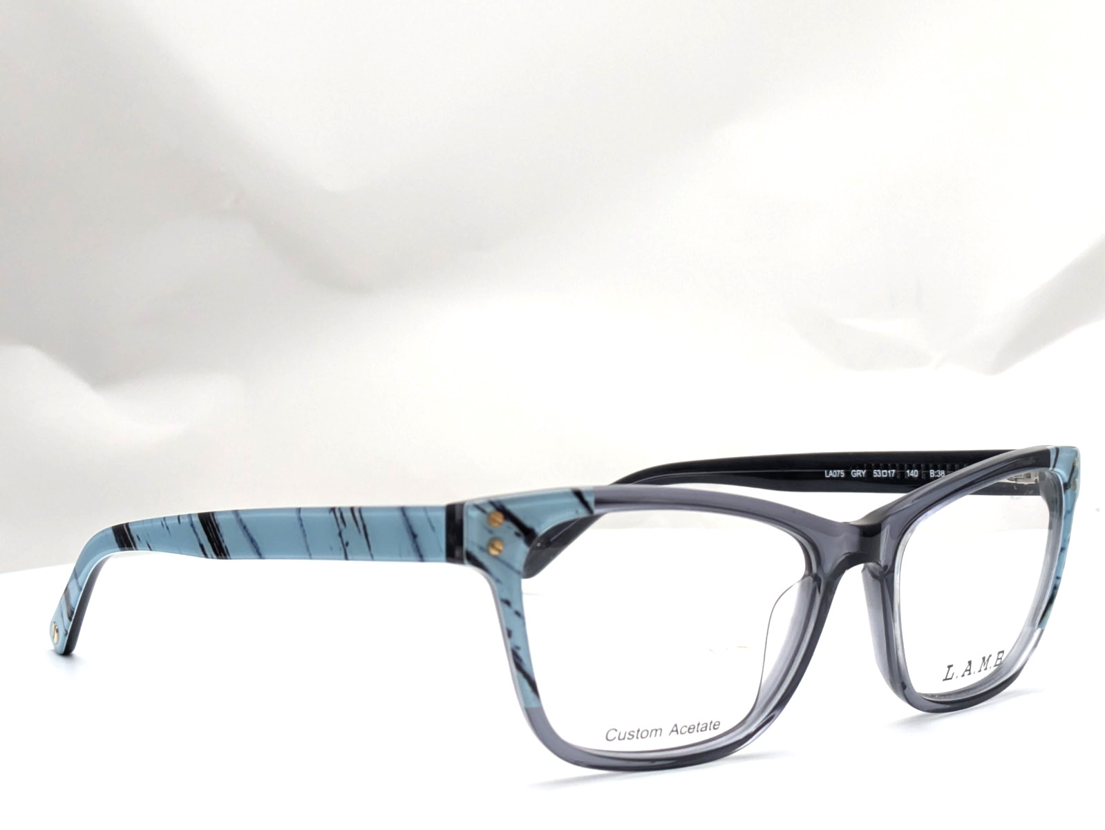L.A.M.B. LA075 GRY Grey Turquoise Women’s Eyeglasses Frames 53-17-140