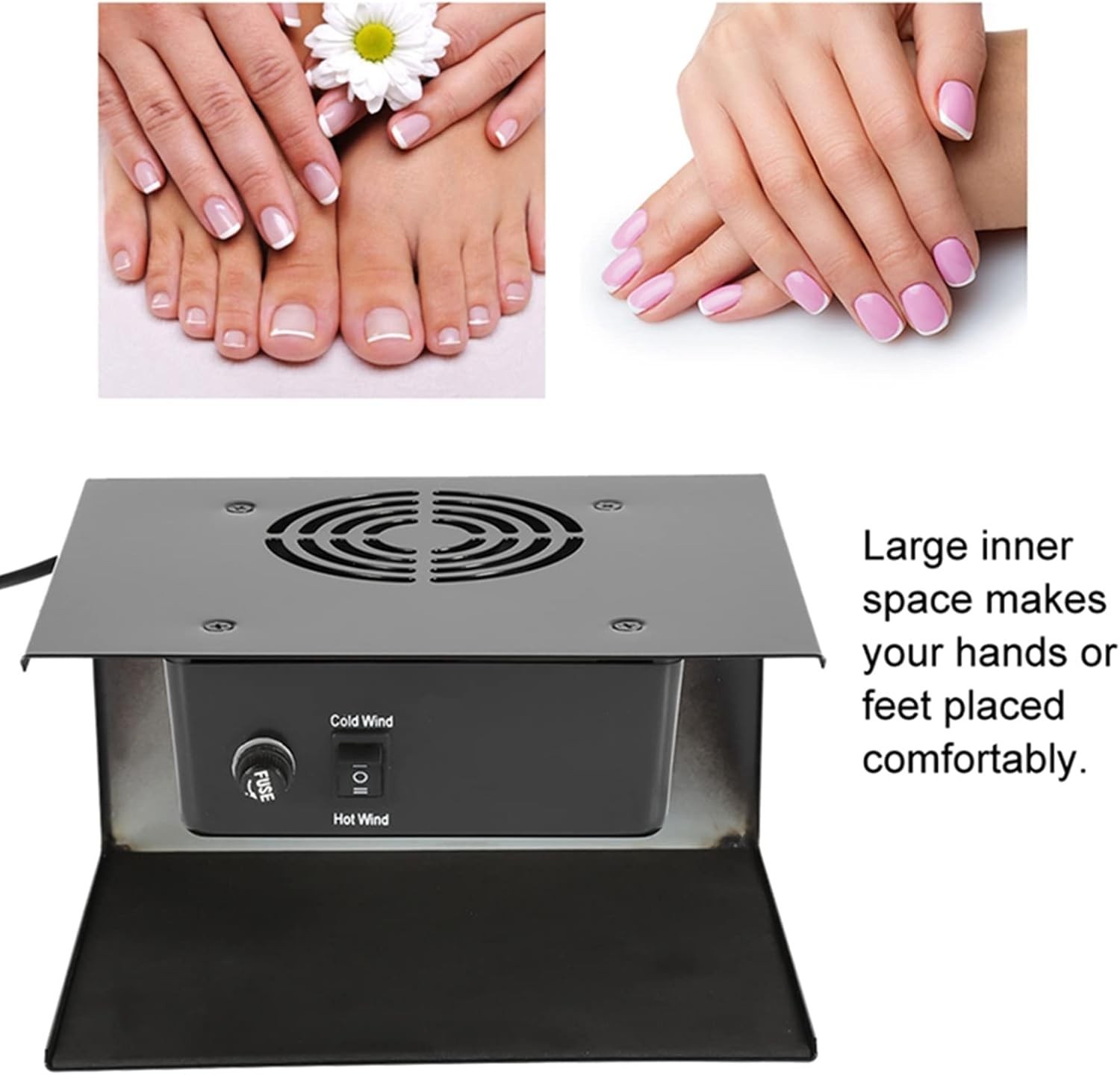 Watris Veiyi 300W Nail Polish Dryer, Fan Dryer for Regular Polish, Black