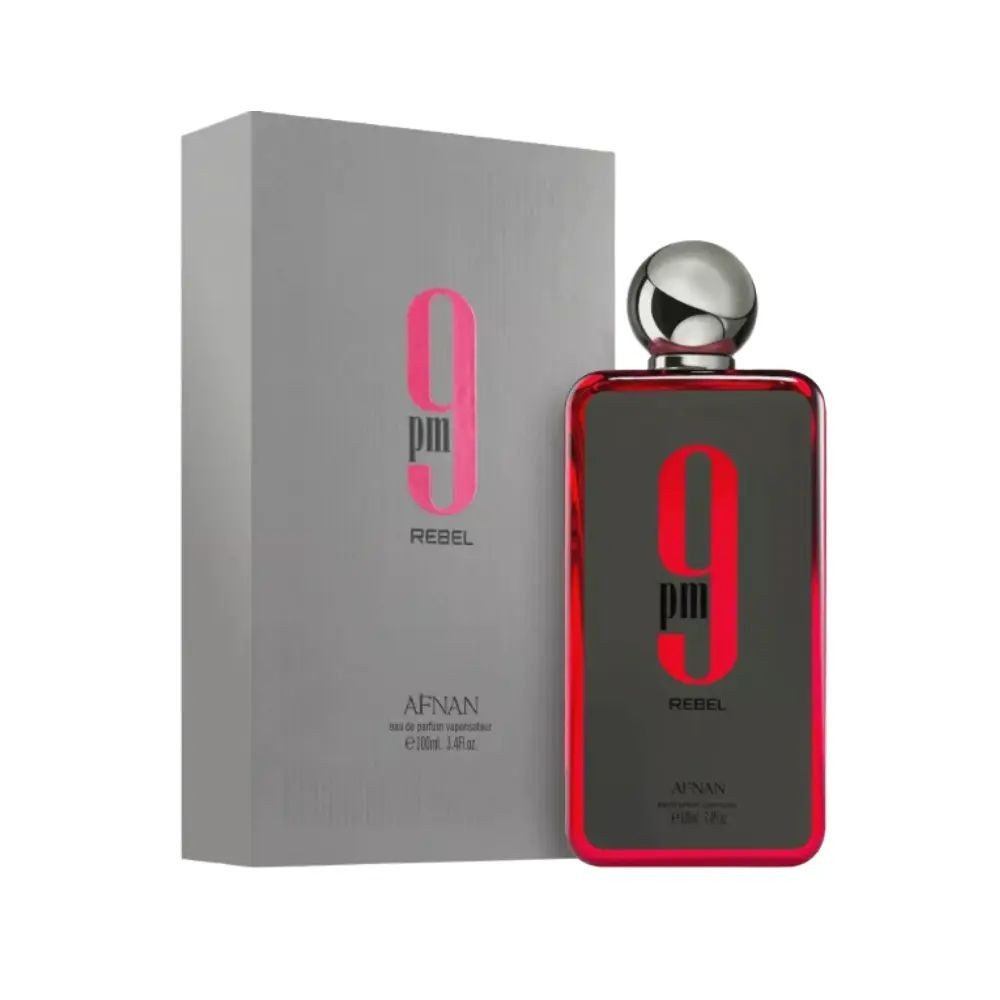 Afnan 9PM Rebel Eau de Parfum Spray Unisex 3.4 Oz – Woody, Amber Scent