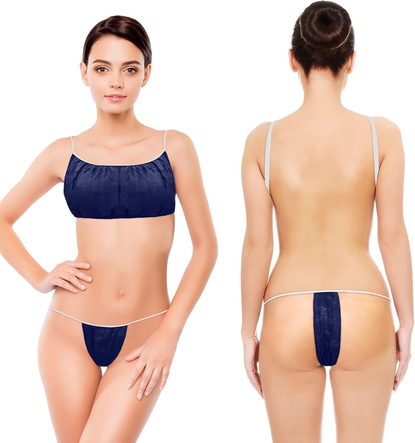 Individually Wrapped Disposable Bra & Thong Set – 50 Pieces for Spa Essentials