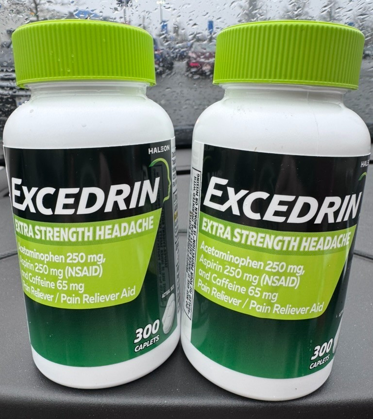 Excedrin Extra Strength Caplets 300 ct Pain Reliever Jumbo Size Box