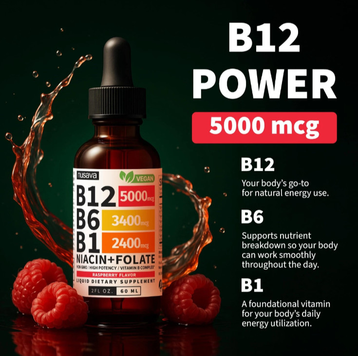 Nusava Vitamin B complex – B 12, B 6 & B 1 + Niacin & Folate Single