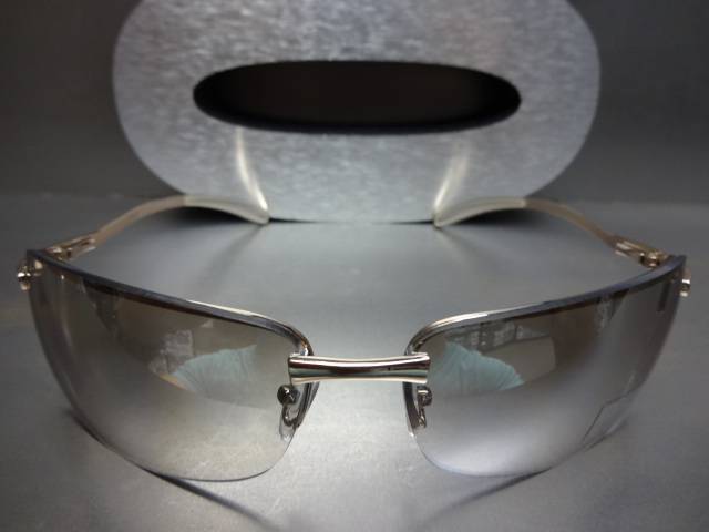Men’s Classy Elegant CONTEMPORARY MODERN WRAP Clear Lens SUN GLASSES Gold Frame