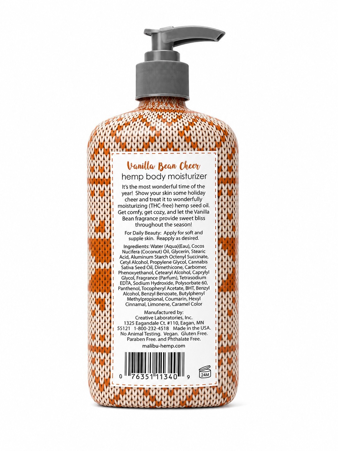 3 PACK Malibu Hemp Vanilla Bean Cheer Daily Body lotion Moisturizer Tan Extender