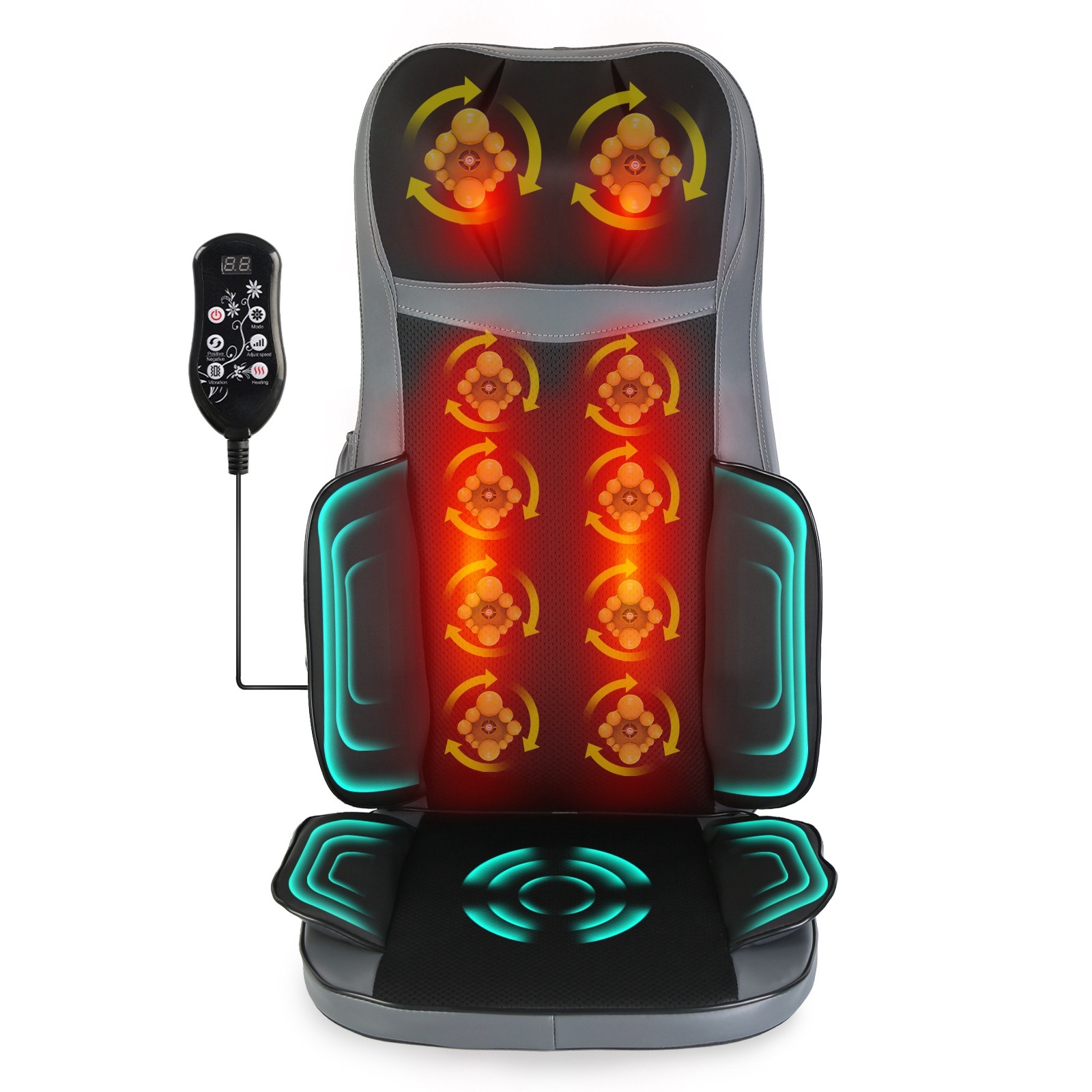 Back Massager with Heat Vibration Kneading Massage Chair Pad for Home Office