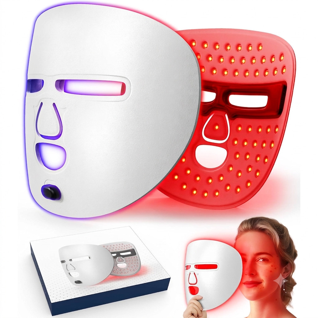 LED Face Mask Facial Care Tool, Red Light Therapy Mask For Face For Home Travel