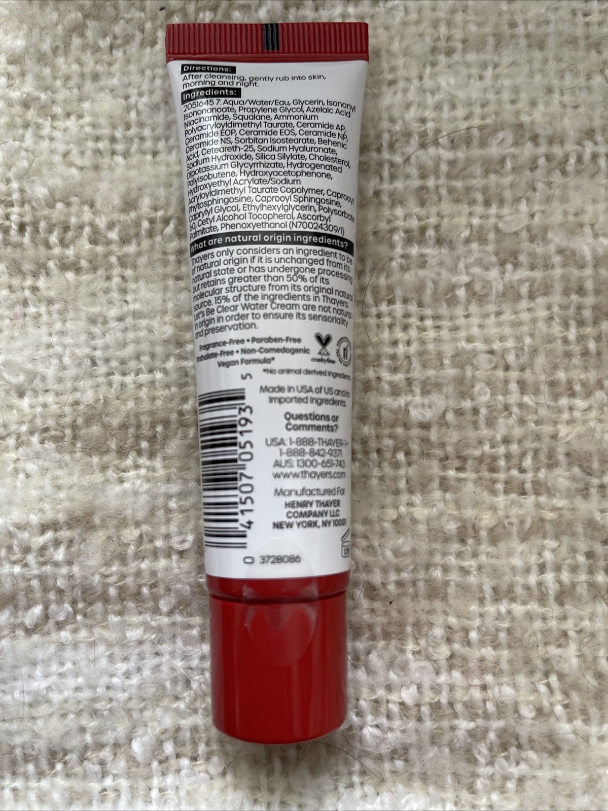 THAYERS Let’s Be Clear Water Cream Combo To Oily Skin 1 oz Travel Size Sealed!