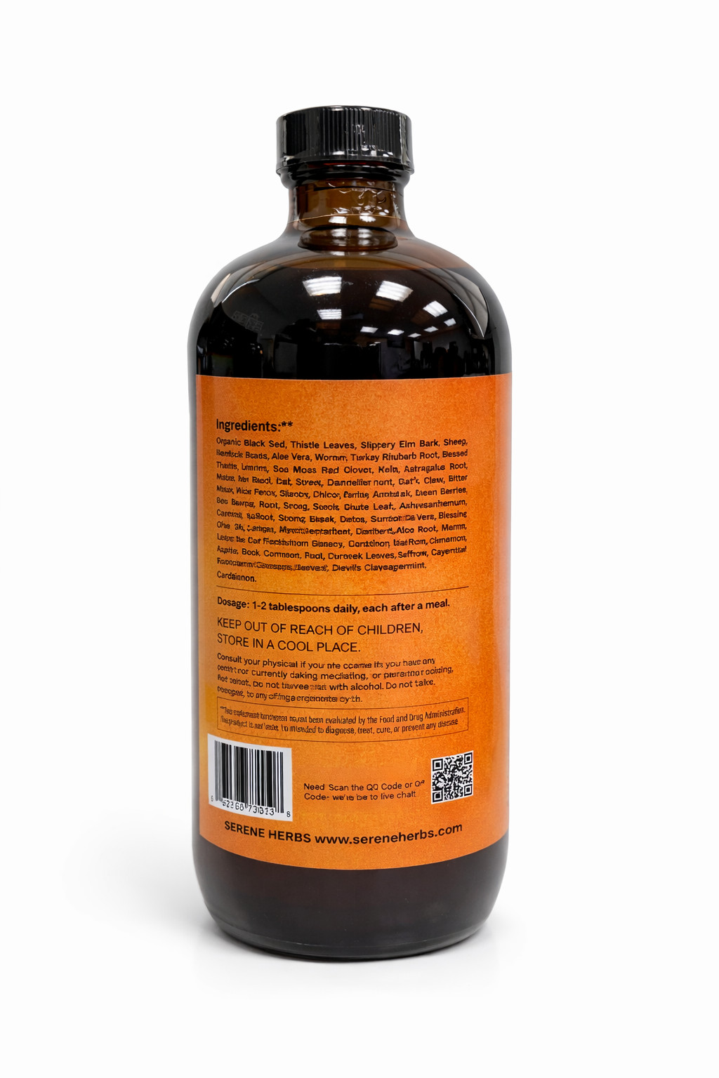 Serene Black Seed Bitters 16 oz – Natural Herbal Supplement | Plant-Based Liquid