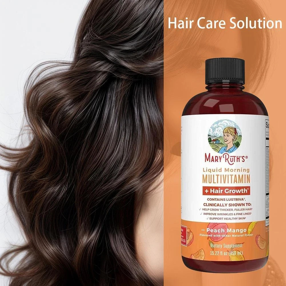 MaryRuth’s Liquid Multivitamin + Hair Growth-Clinically Tested for Thicker Hair