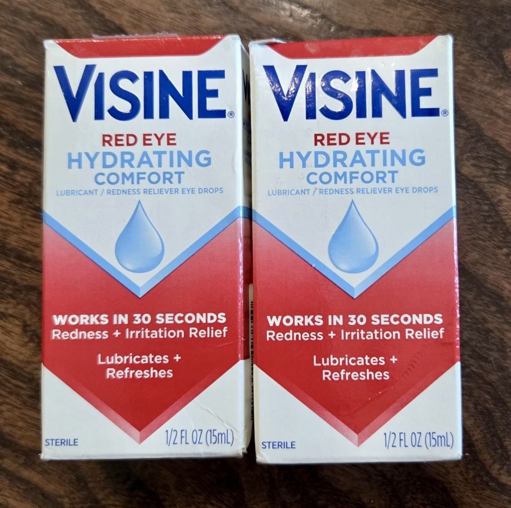 2 PACK- Visine Red Eye Hydrating Comfort Redness Relief