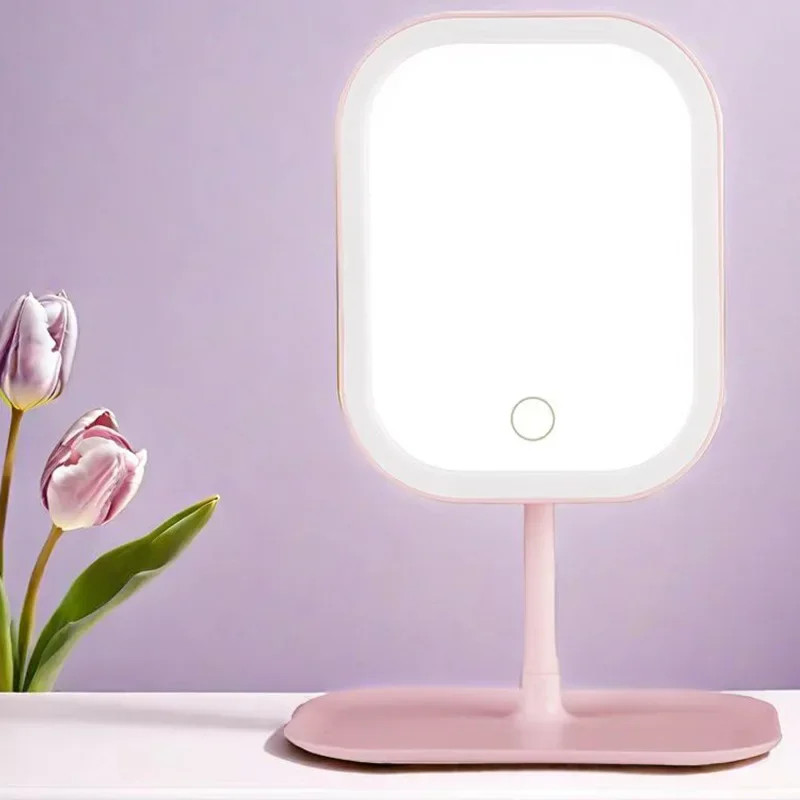LED Makeup Vanity Mirror Touch Control 3 Light Modes Desktop Dressing Table Mirr