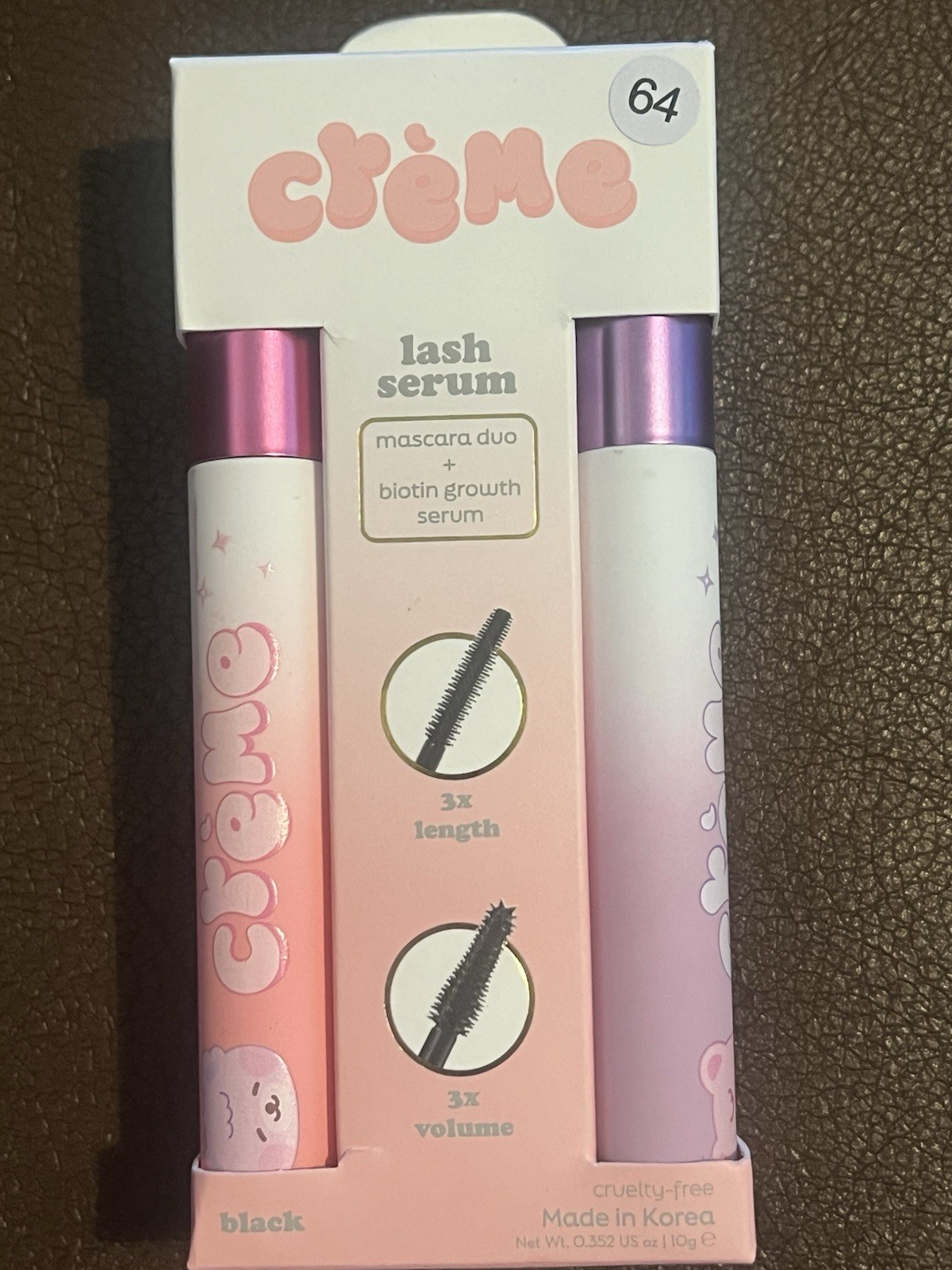 Crème Lash Serum Mascara Duo + Biotin Growth Serum Black 0.352 oz 10 g
