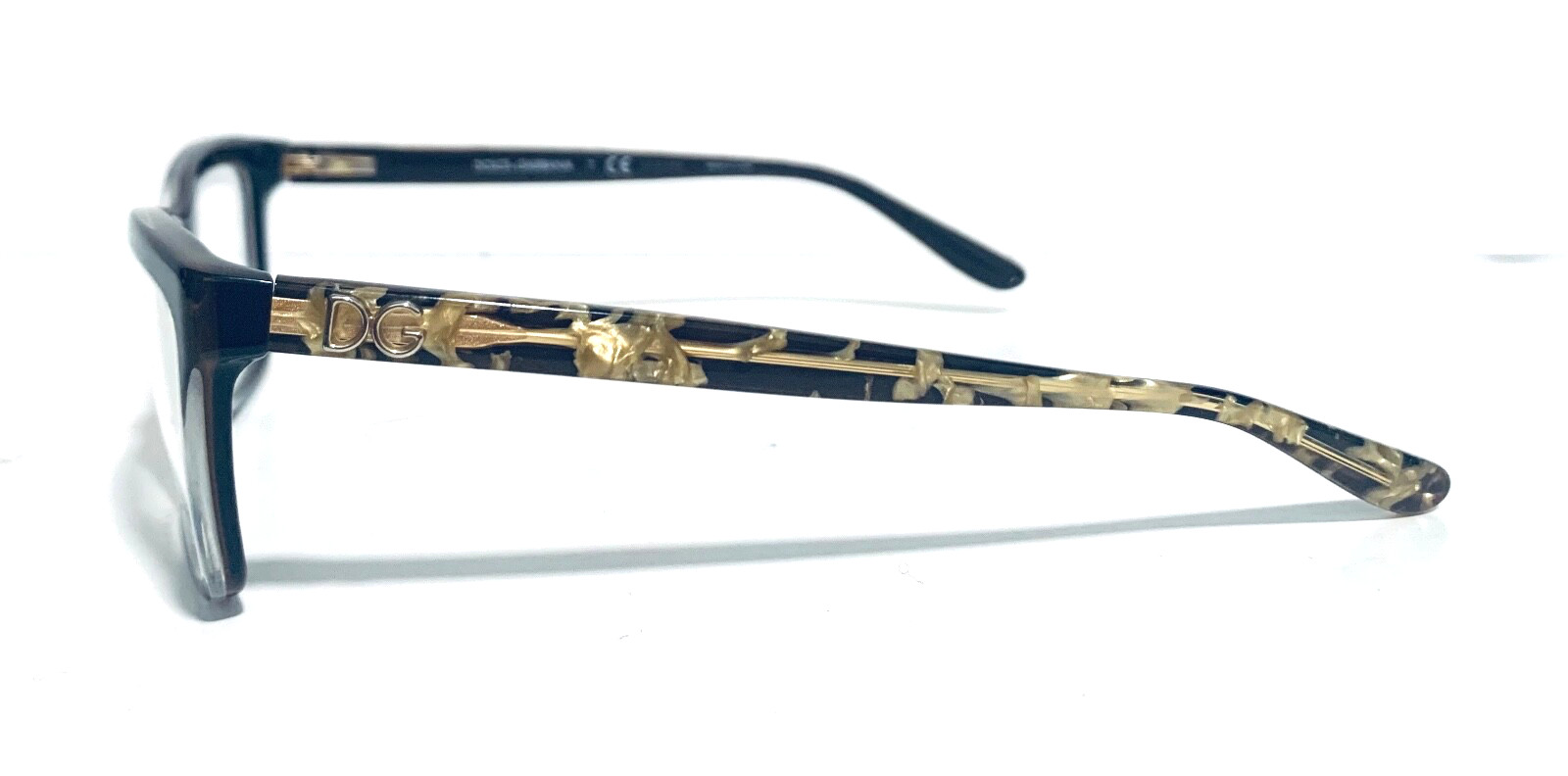DOLCE & GABBANA DG 3220 2918 BROWN CRYSTAL GOLD AUTHENTIC EYEGLASSES 52-17-140MM