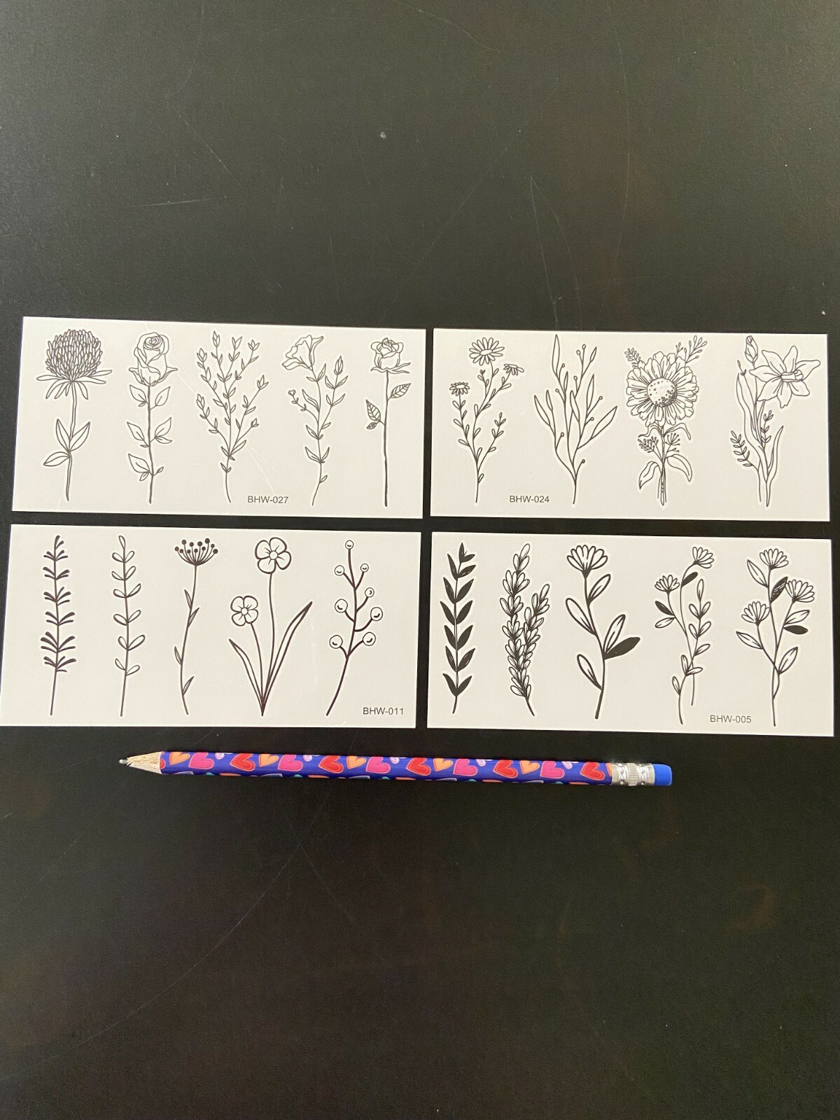 4 Sheets 19 Flowers / Set Temporary Fake Tattoo Stickers Waterproof Arm Body Art
