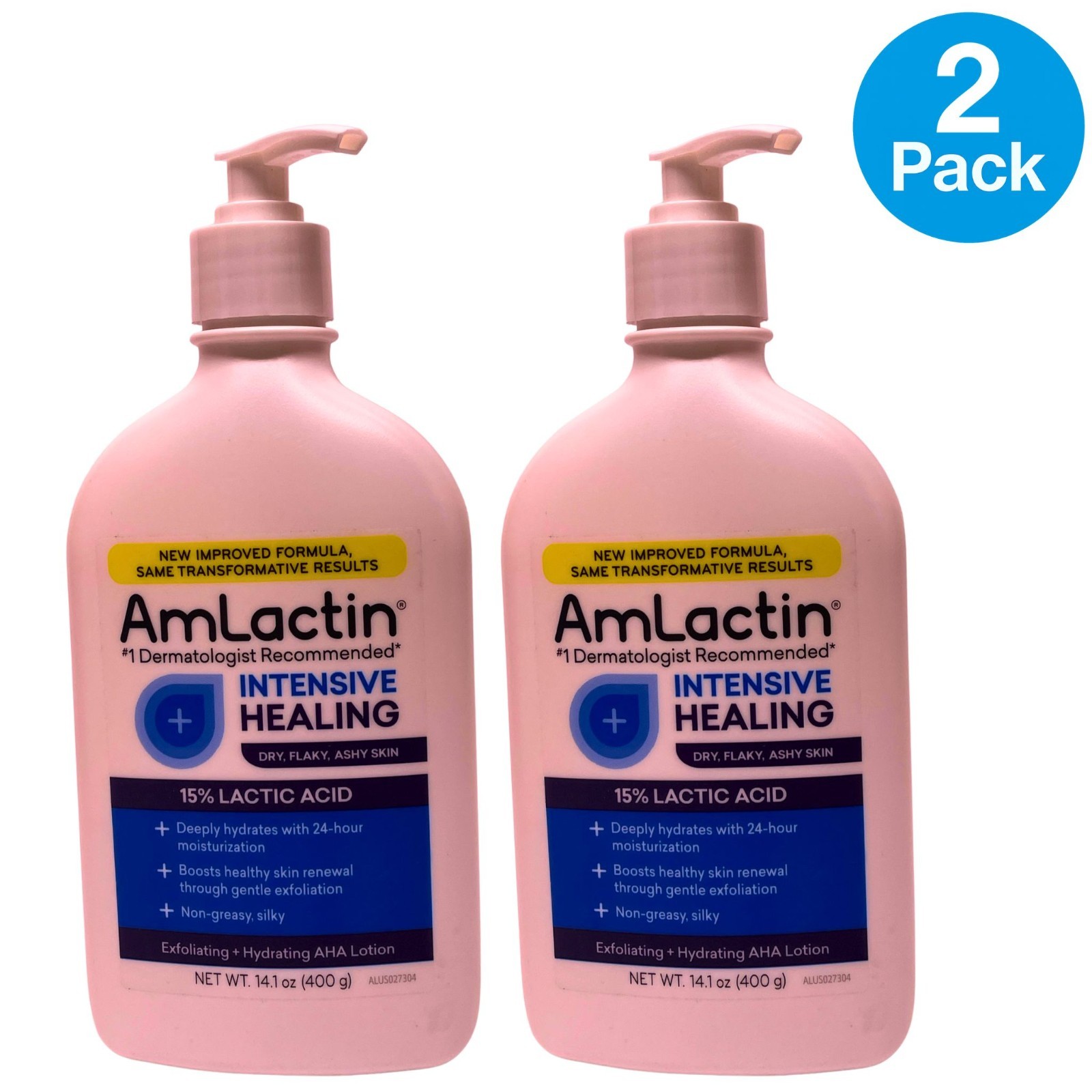 AmLactin Intensive Healing Lotion 15% Lactic Acid 14.1oz 2 Pack New