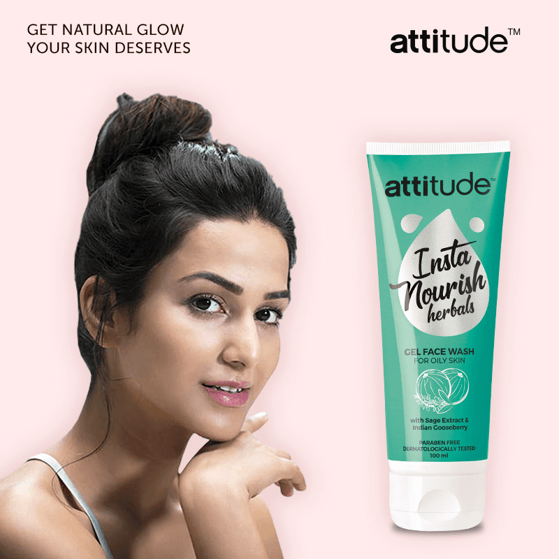 attitude™ Insta Nourish Herbals Gel | Face Wash | Deep Clean Fresh Care | 100ml