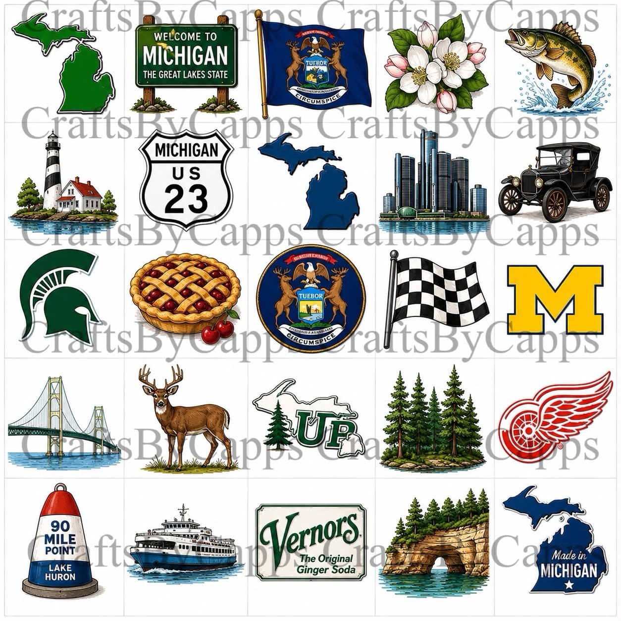 Michigan Waterslide Decals For Nails, Hot Wheels, Etc Set Of 50 KC