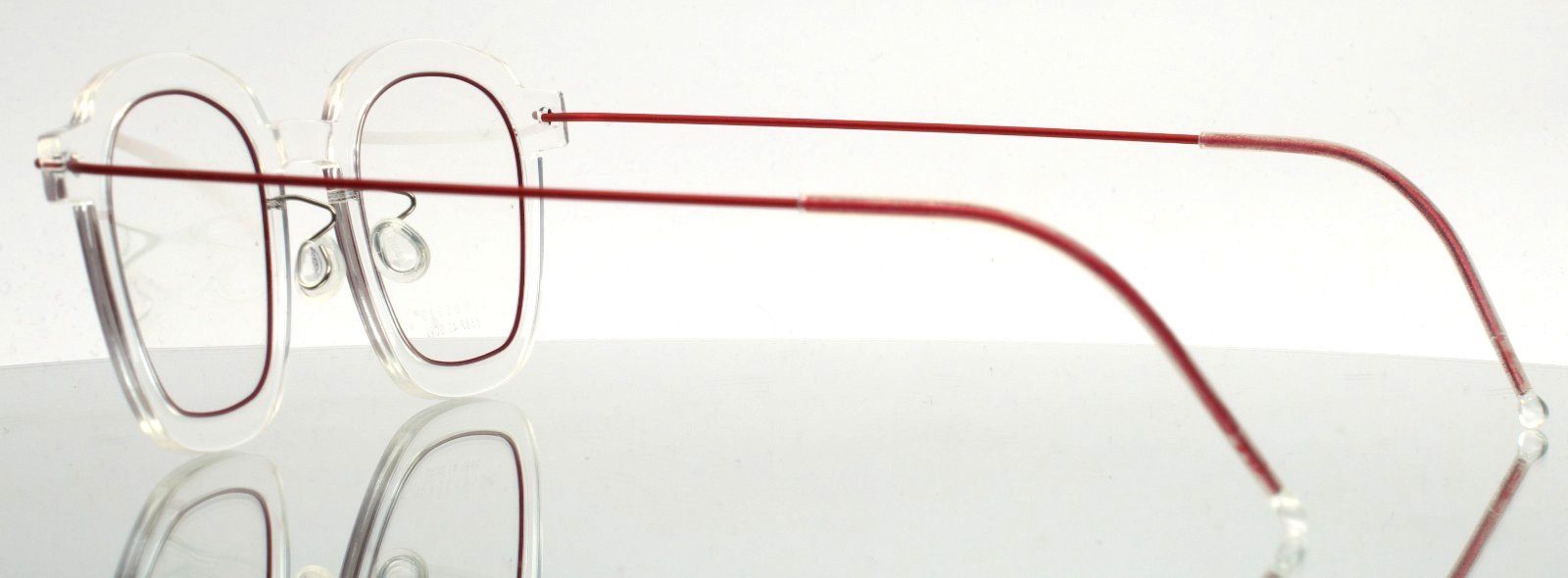 LINDBERG n.o.w. 6587 U33 Clear Red Unisex Square Eyeglasses 43-23-150 B:36