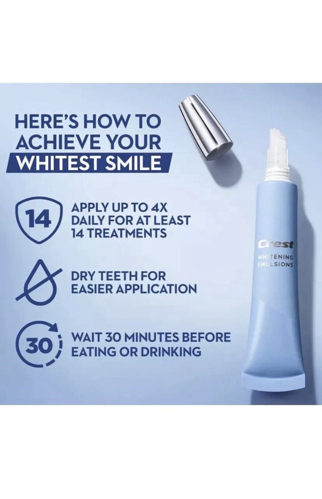 (Lot of 5) Crest Whitening Emulsions Pen, Leave-On Teeth 0.35oz New Exp: 12/2025