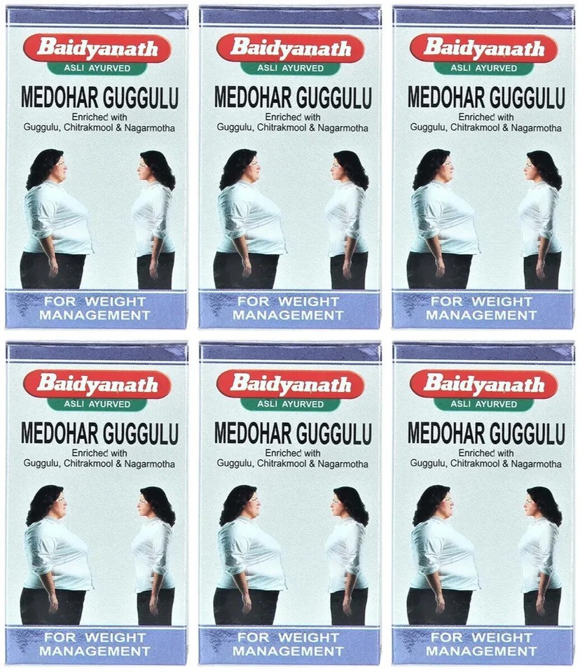 6 X Baidyanath Medohar Guggulu 120 Tablets | Herbal, Weight Management Wellness