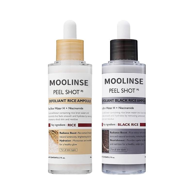 2PCS PEEL Dr.Melaxin SHOT GLOW EXFOLIANT RICE AMPOULE (WHITE RICE/BLACK RICE)