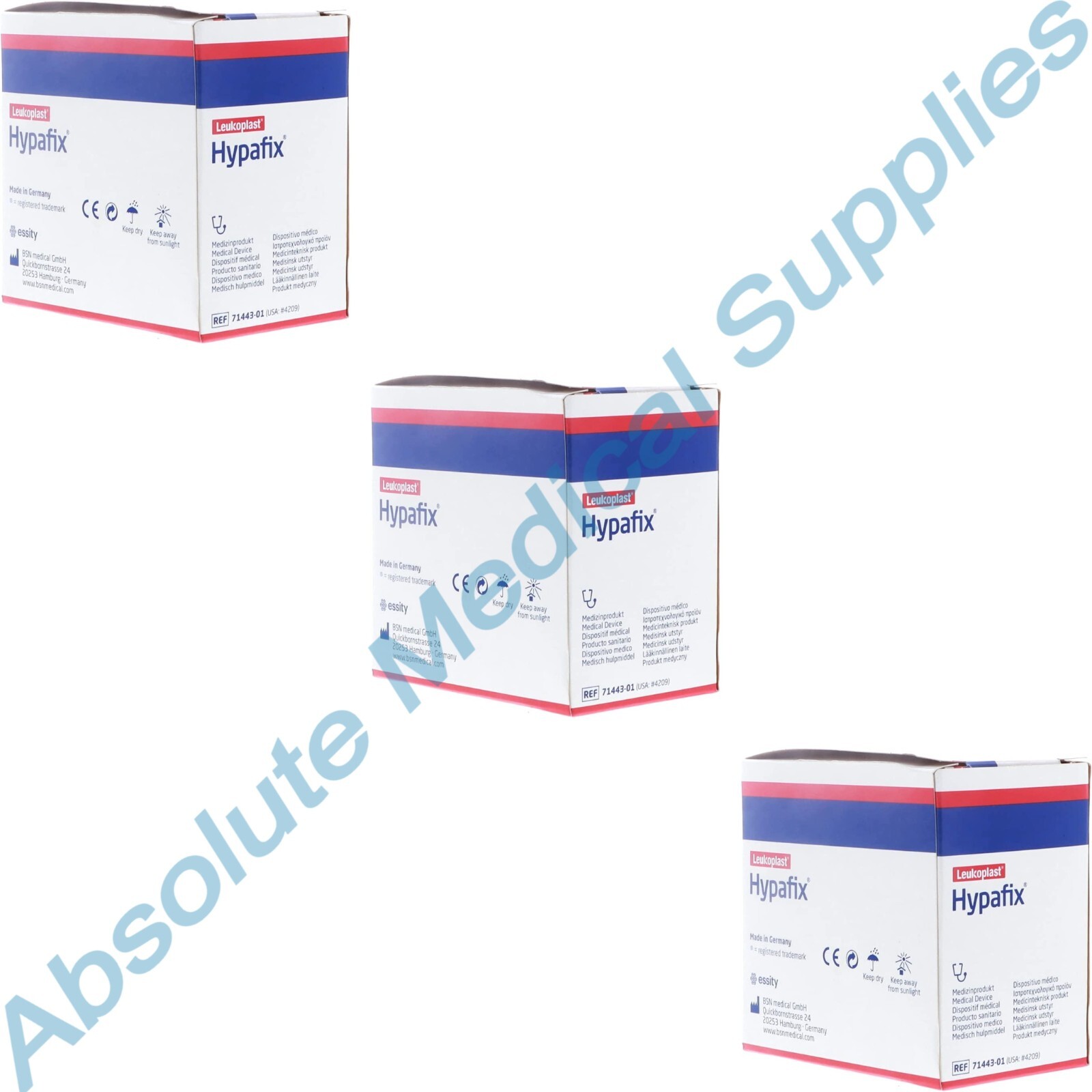 *3-Packs* BSN Leukoplast Hypafix Adhesive Non-Woven Fabric 2″ x 11 Yards 4209
