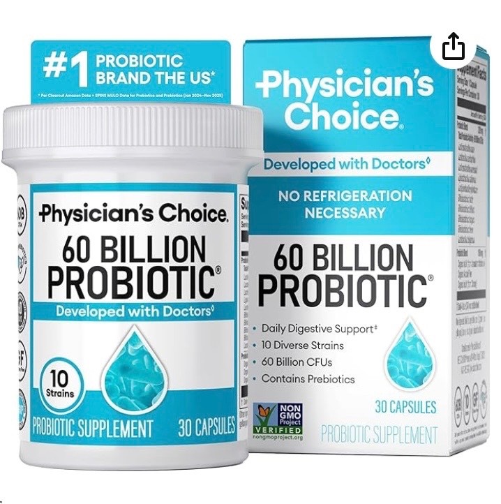 Physician’s Choice 60 Billion Probiotic 30 veg capsules Exp 2027+
