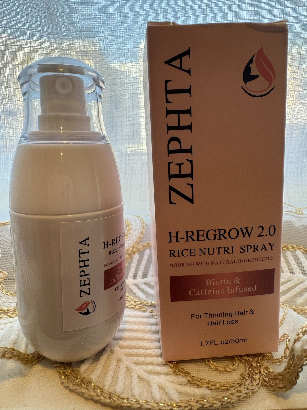 ZEPHTA H-REGROW 2.0 Rice Nutri Spray Biotin Caffeine Hair Loss 1.7 fl oz/50ml
