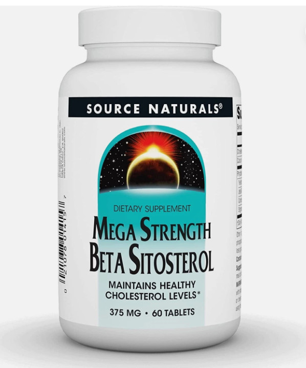 Source Naturals, Mega Strength Beta Sitosterol 375 mg -60 Tablets