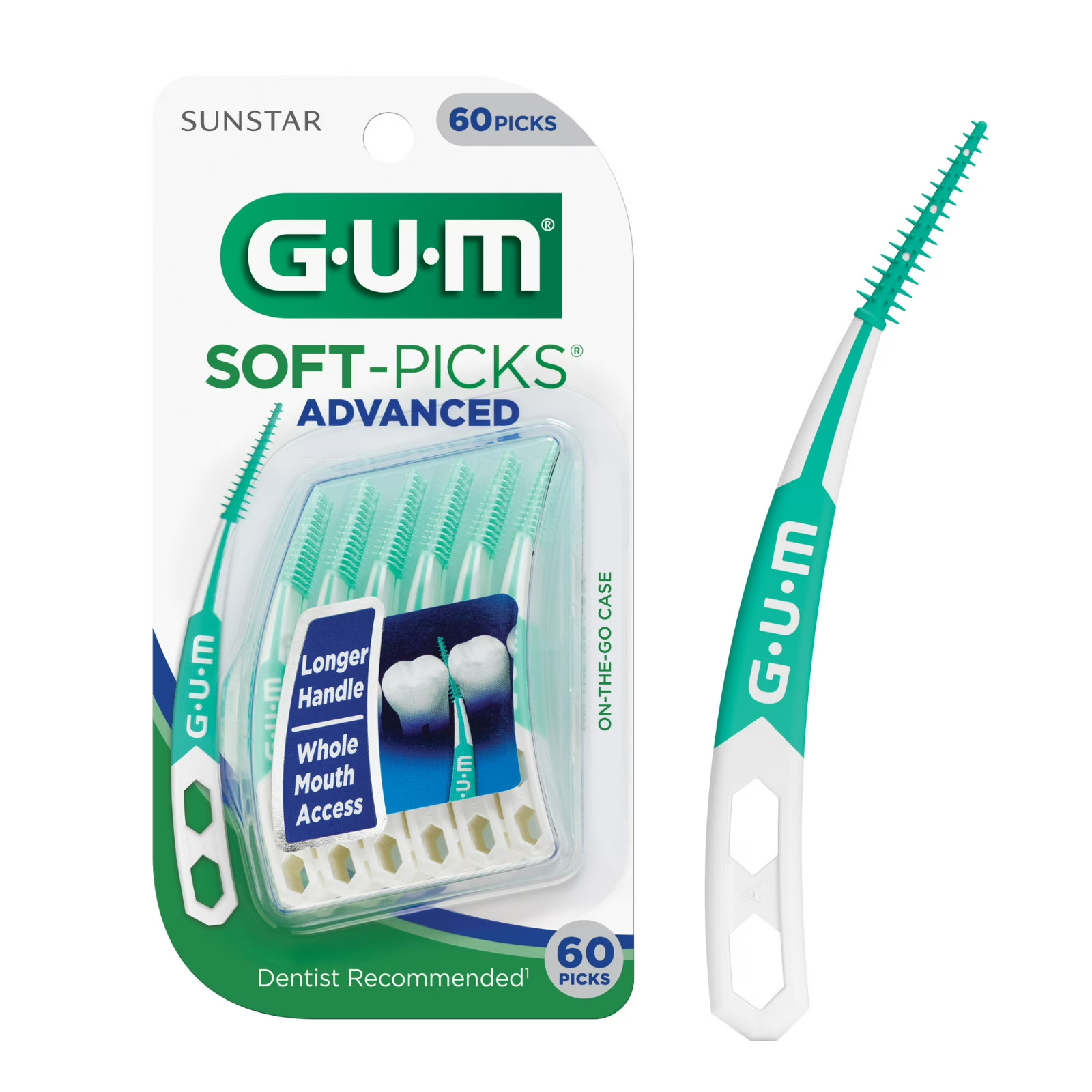 GUM Soft-Picks Advanced Dental Picks, Dentist Recommended, 60 Count