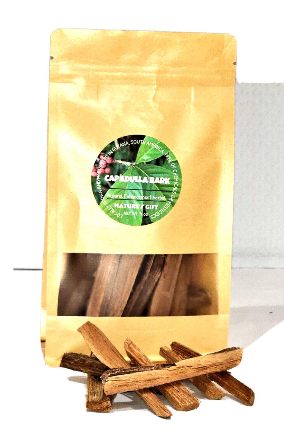 CAPADULLA BARK, Locally Grown and Harvested in South America. Net Wt. 4 oz