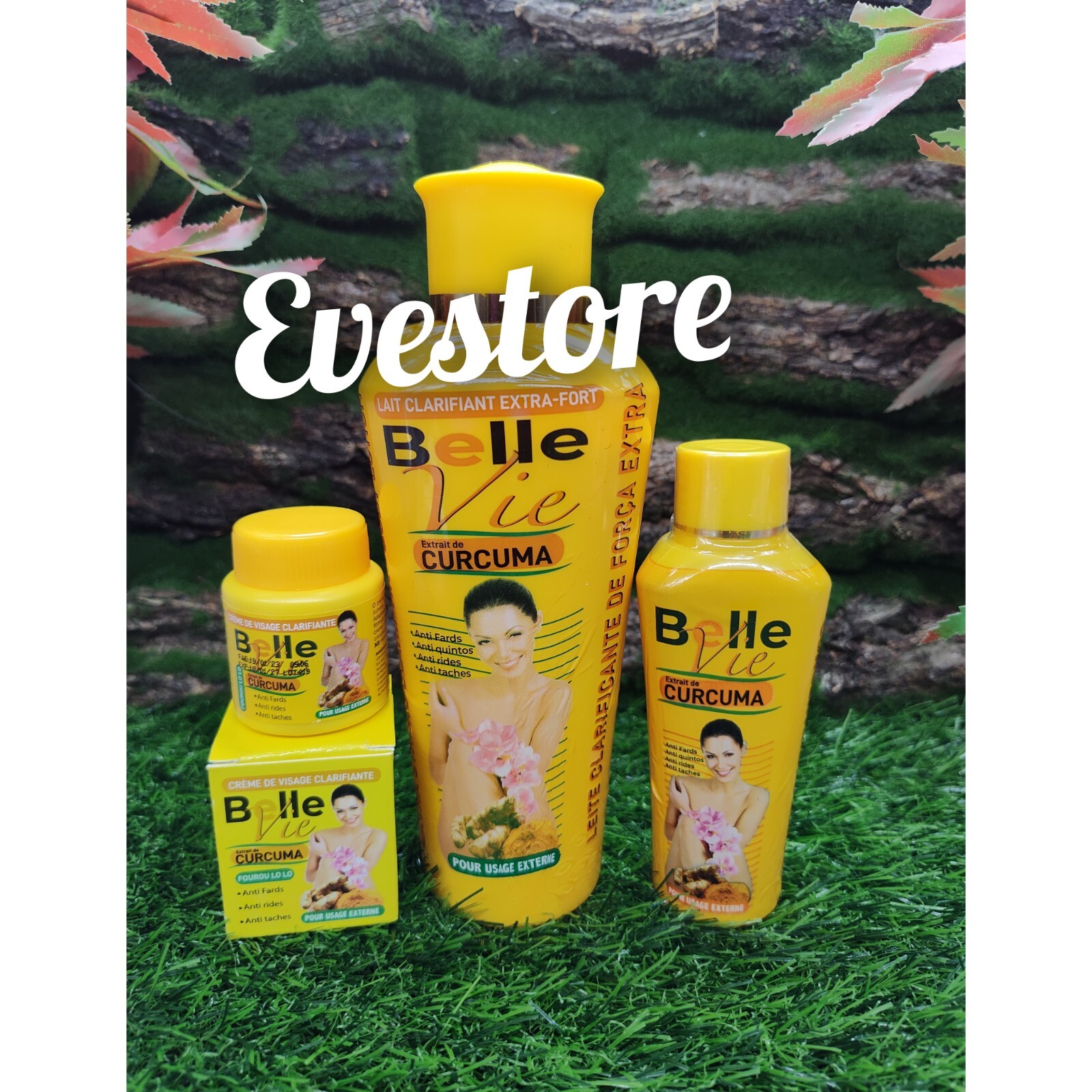 Belle Vie lightening body lotion with Curcuma extract and Clarifying 3 In 1