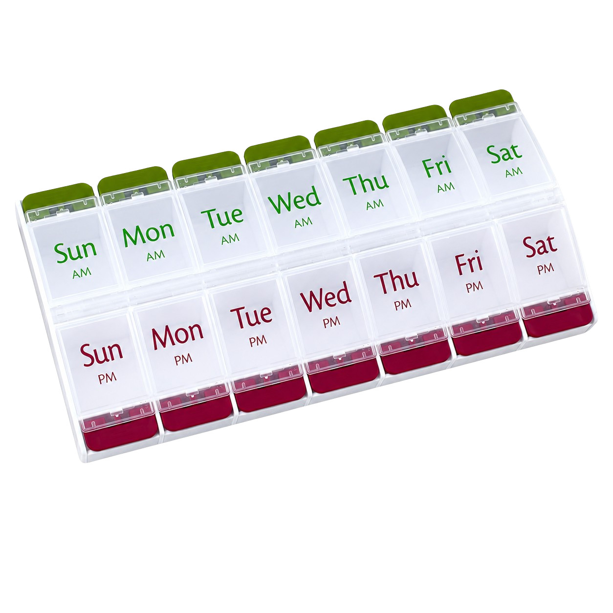 Jumbo AM PM Pill Organizer 7 Day Weekly Pill Box Twice Daily Large Compartments