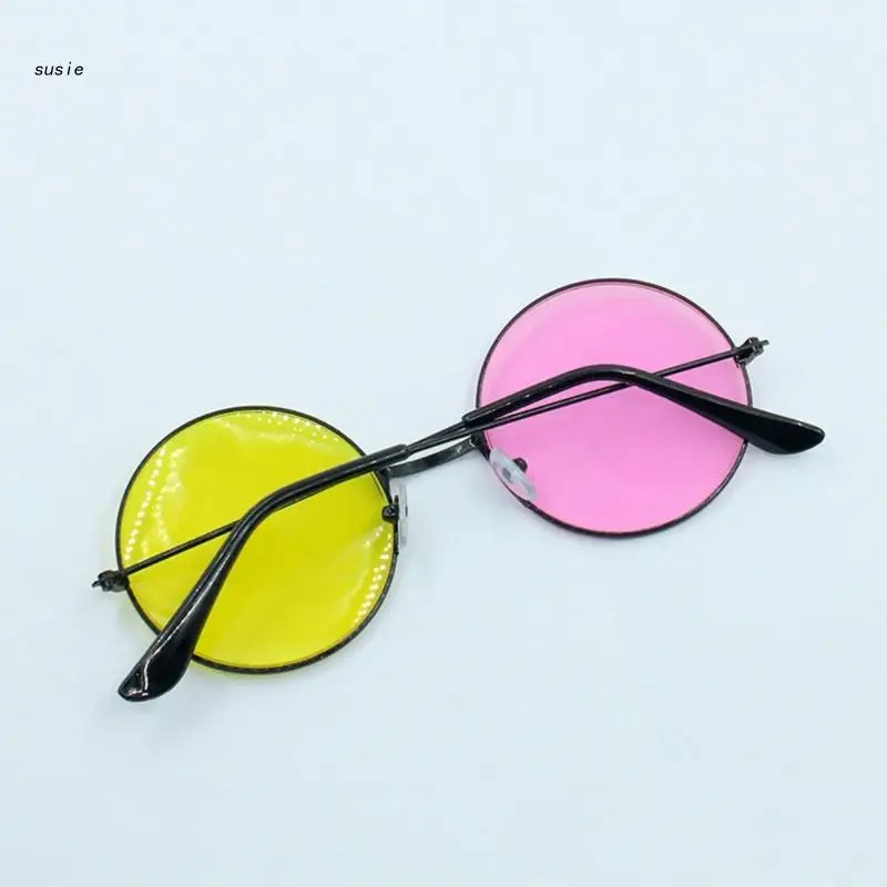 Vintage Round Frame Sunglasses for Cosplay Taking Photo Tool Mixed Color Glasses