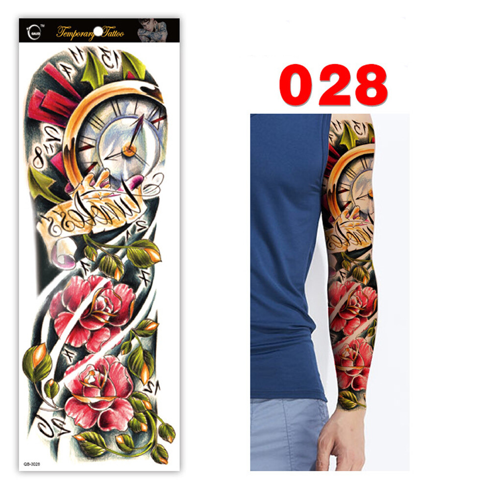 10 Sheets Fake Temporary Tattoo Large Full Arm Sticker Waterproof Black Color