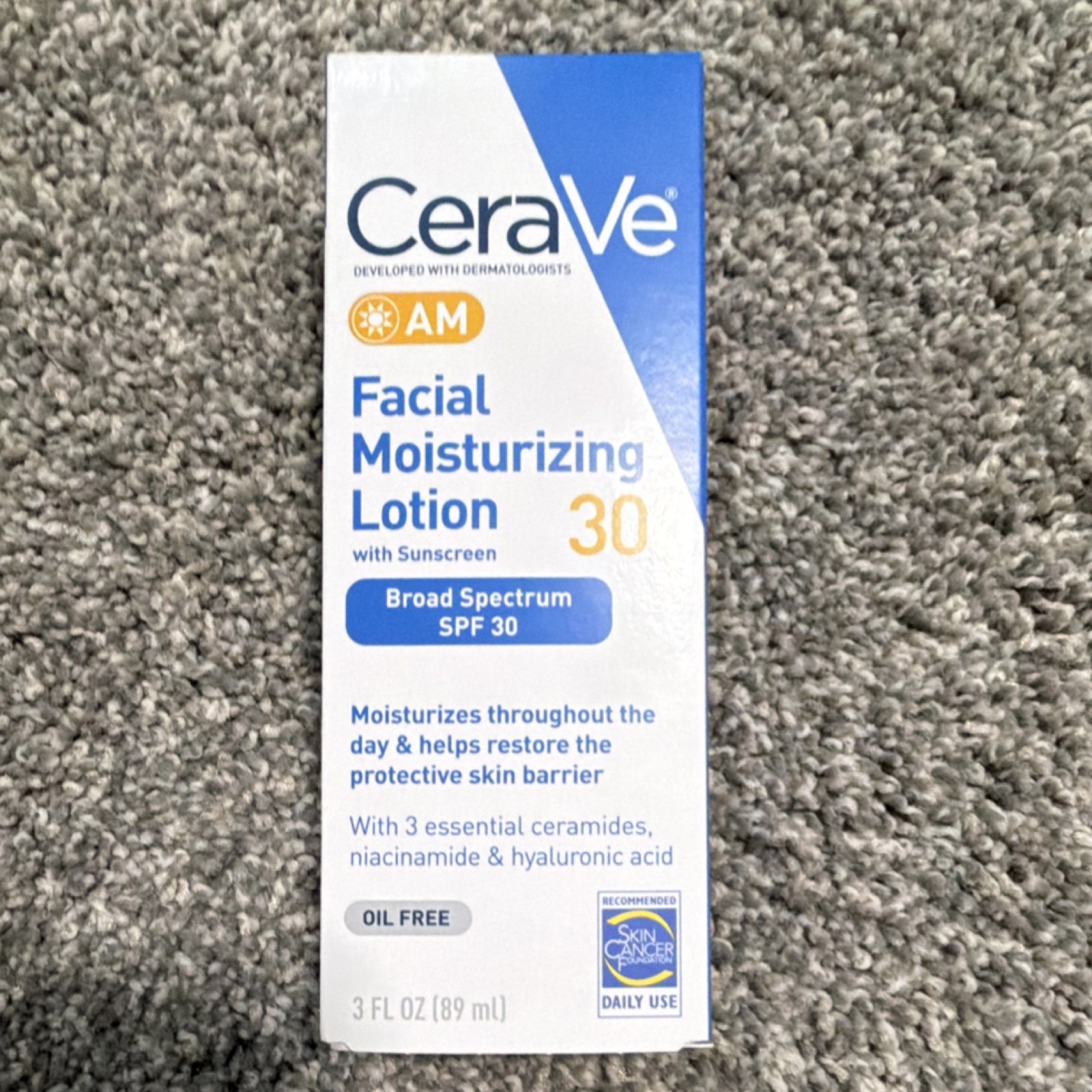CeraVe AM Facial Moisturizing Lotion SPF 30 Broad Spectrum 3 fl oz Exp 2028/01