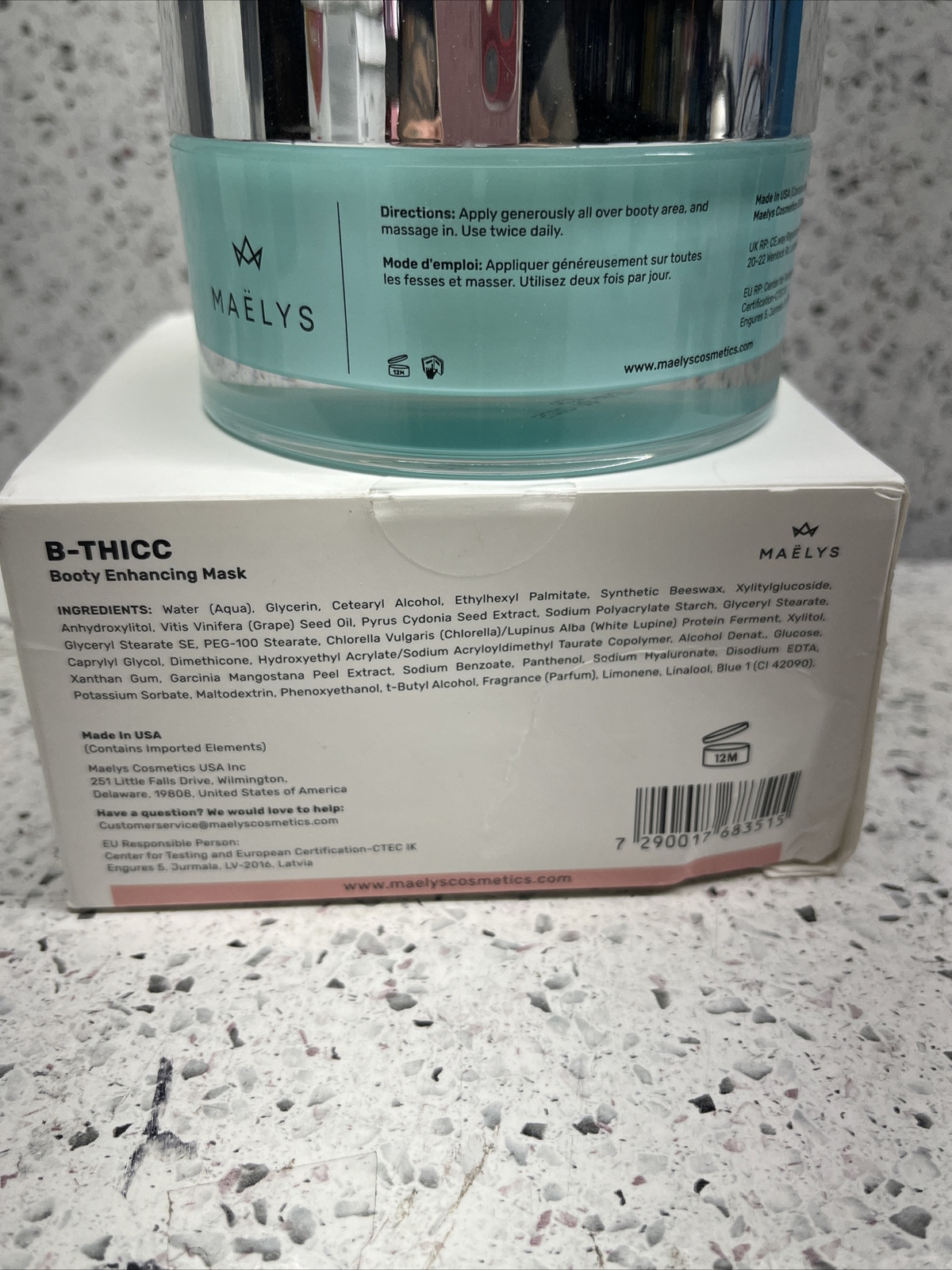 Maelys B-THICC Booty Enhancing Mask 3.38 oz NEW In Box Free Shipping.