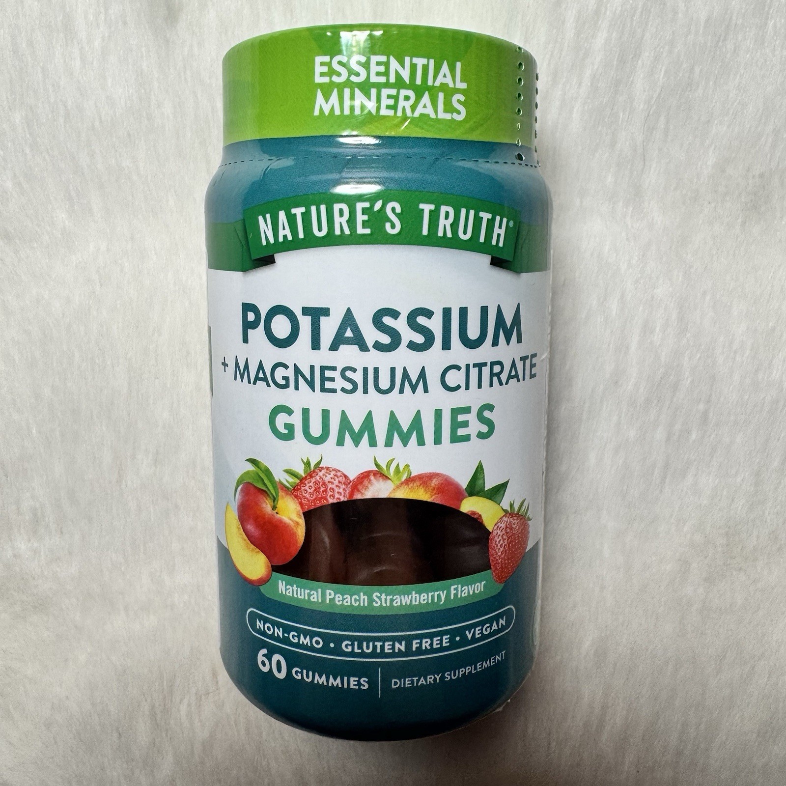Nature’s Truth Potassium + Magnesium Citrate Gummies 60 Peach Strawberry 05/2026