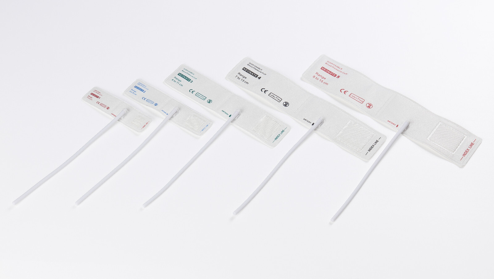5 Size/set Disposable Blood Pressure Cuff Single Tube 1-5size