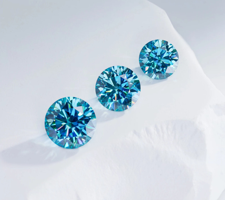 GGA Certified 1Ct Blue Natural Color Lab Grown Diamond Round Cut VVS1 Loose Gem-