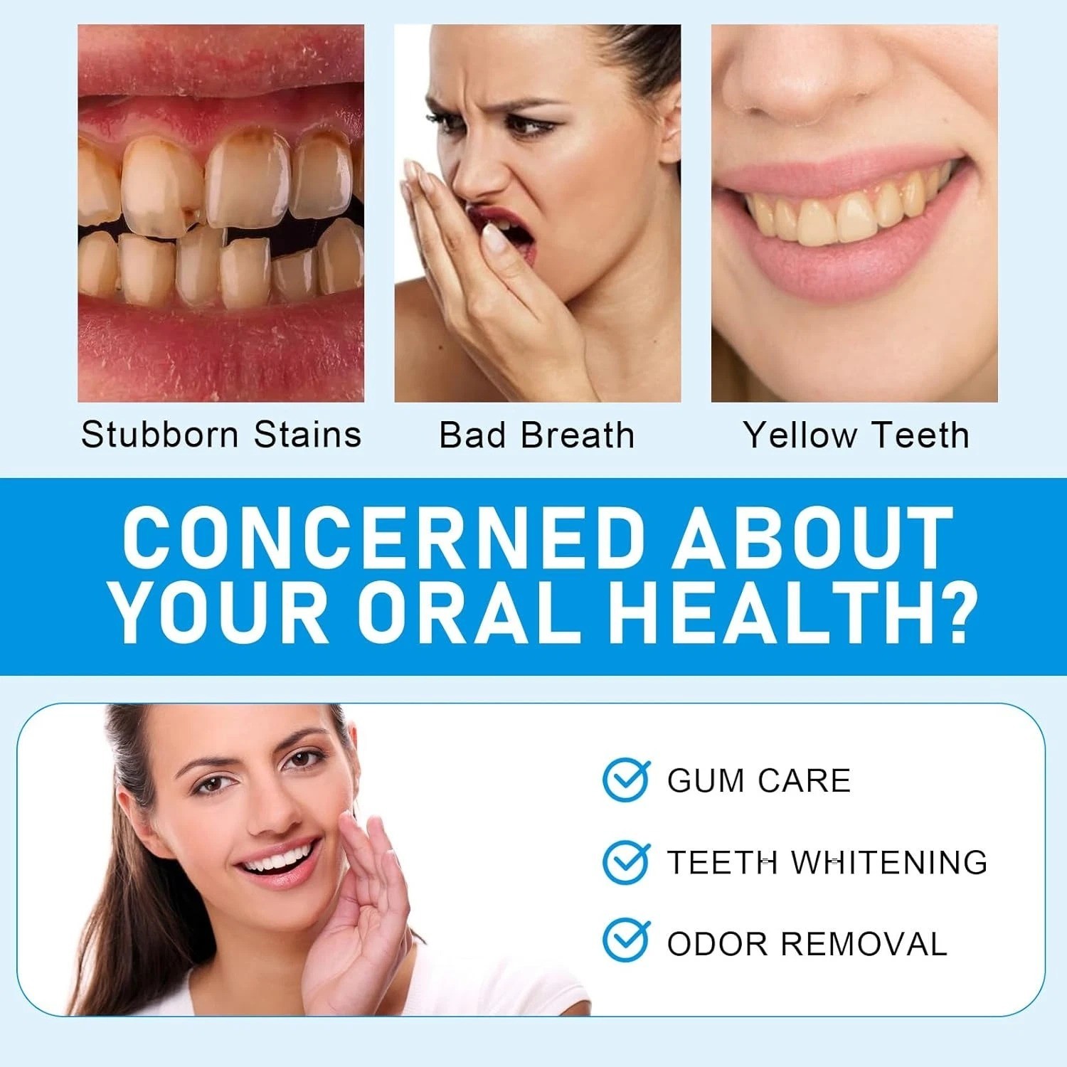 Teeth Whitening Powder Instant Stain Removal Bright White Smile Oral Care Formul